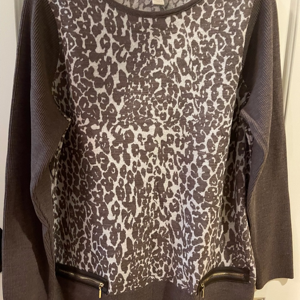 Chico’s Animal Print Sweater Size 2 or Large